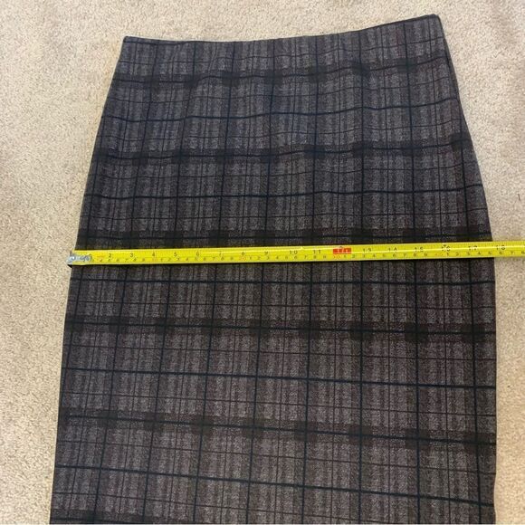 Philosophy brown gray plaid check pencil skirt Sz M - Picture 9 of 11